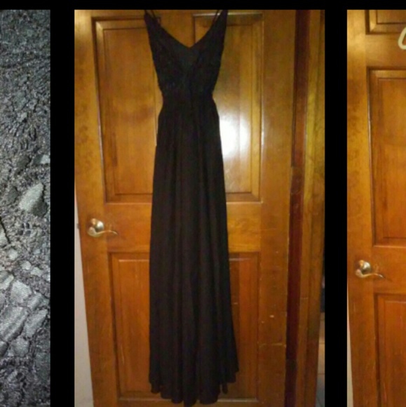 Black chiffon dress - Picture 2 of 4